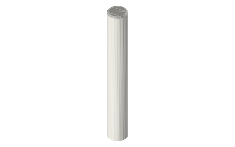 Ground rods, hollow rods and crank shafts: Ø6, Ø8 and Ø10 / 7, isometric render of a generated part