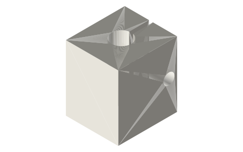 Split probe clamps for Ø3, Ø4.8, Ø6 probes and Ø8 / Ø9.53 dial-indicator stems, isometric render of a generated part