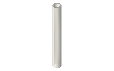 PU pneumatic tube 4 to 12 mm OD (push-fit sizes), isometric render of a generated part