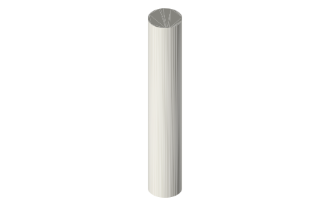 Purdy Jumbo Mini 4-1/2 in roller cover, isometric render of a generated part