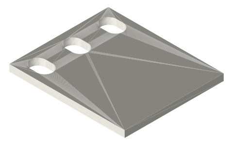 19-inch rack units and mounting ears (EIA-310), isometric render of a generated part