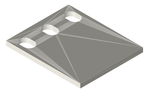 19-inch rack units and mounting ears (EIA-310), isometric render of a generated part