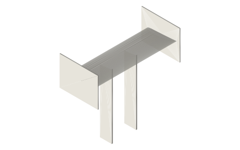 RC buggy / off-road rear wing, isometric render of a generated part