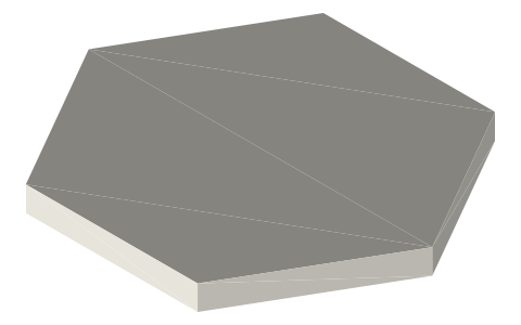12 mm RC wheel hex, isometric render of a generated part