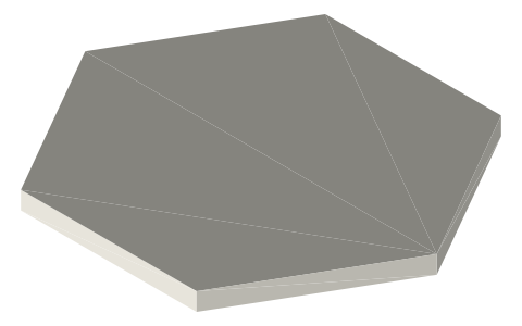 17 mm RC wheel hex, isometric render of a generated part