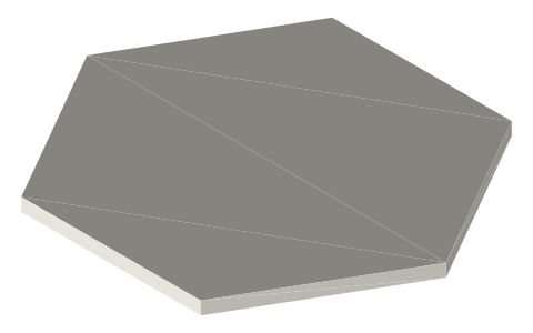 24 mm RC wheel hex, isometric render of a generated part