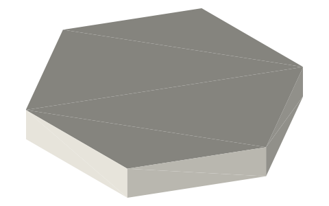 7 mm RC wheel hex, isometric render of a generated part