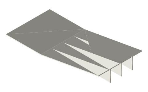 Rear underbody diffuser, isometric render of a generated part