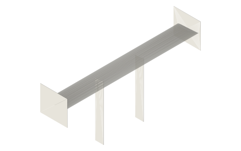 Single-element rear wing (race car), isometric render of a generated part