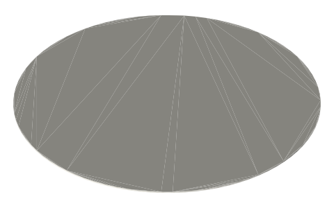 Regenerator screen disc: Ø47.5, 100 mesh × 0.10 mm wire, isometric render of a generated part