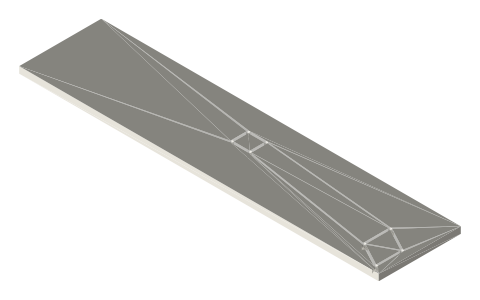 Base with a rocker pivot and shaft stand, isometric render of a generated part