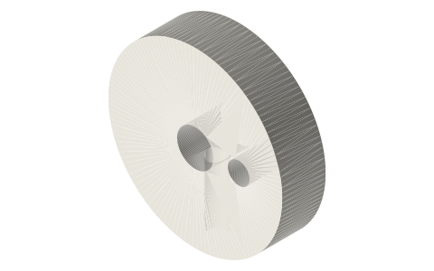 Ross yoke crank disc Ø24, 6 mm throw, isometric render of a generated part