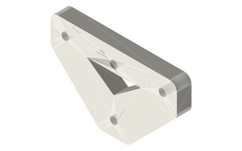 Ross yoke a = h = 20 for two parallel cylinders, isometric render of a generated part