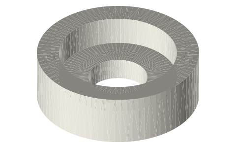 Rotary shaft lip seal 8 × 22 × 7 (envelope), isometric render of a generated part