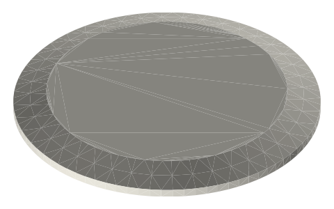 DIN 32676 clamp blank caps, 34 to 183 mm flange, isometric render of a generated part