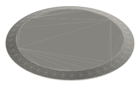 Sanitary clamp end caps, 10 and 12 in (16AMP, tri-clamp style), isometric render of a generated part