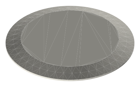 Sanitary clamp end caps, 6 and 8 in (16AMP style), isometric render of a generated part