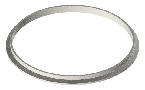 Sanitary clamp weld ferrules, 6 and 8 in (tri-clamp style), isometric render of a generated part