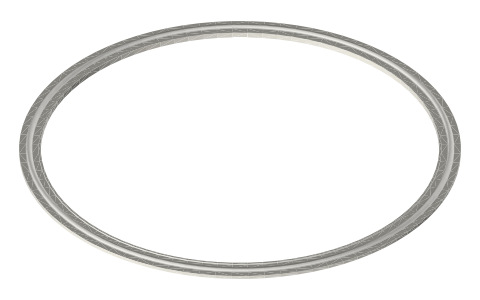 Sanitary clamp gaskets, 6 and 8 in (Type B profile), isometric render of a generated part