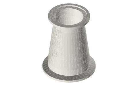 Sanitary clamp reducers, concentric and eccentric, ½ to 4 in (tri-clamp style, BPE), isometric render of a generated part