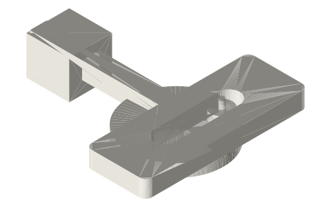 Crank pin in a slotted yoke (Scotch yoke), isometric render of a generated part