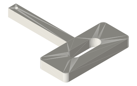 Scotch yoke: slotted yoke and crank disc, 20 and 30 mm stroke, isometric render of a generated part