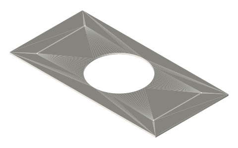 Scotty 244 flush deck mount (rod holder base), isometric render of a generated part