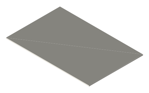 7 Wonders board-game card (65 × 100 mm), isometric render of a generated part