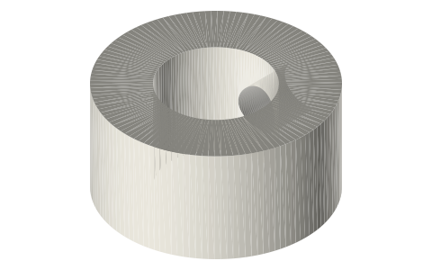 Set-screw shaft collars Ø3 to Ø12, isometric render of a generated part