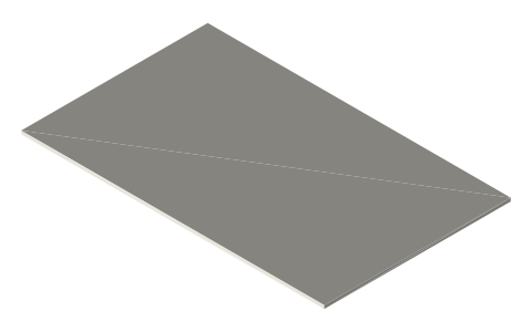 German skat card (56 × 91 mm), isometric render of a generated part