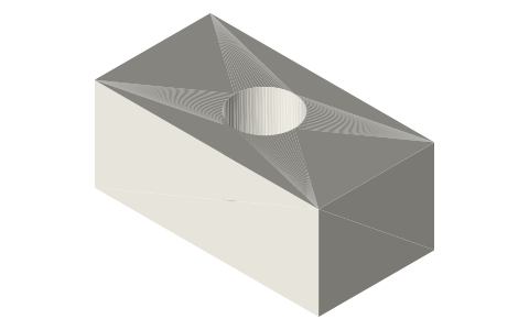 Slide block 12 × 6.2 mm for a 6.4 mm slot, isometric render of a generated part