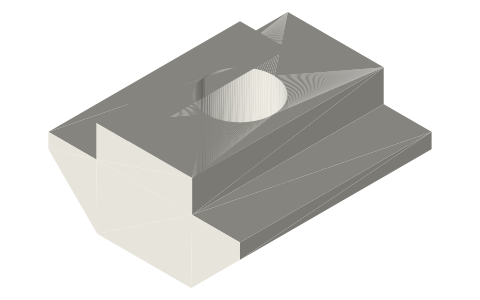 Slide-in T-nuts for 20, 30, 40, 45 mm and 1 in, 1.5 in T-slot extrusion, isometric render of a generated part
