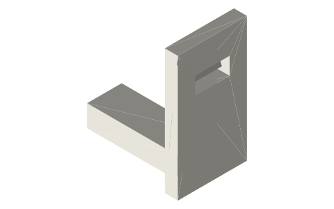 Snap-fit cantilever joint (hook and catch), isometric render of a generated part