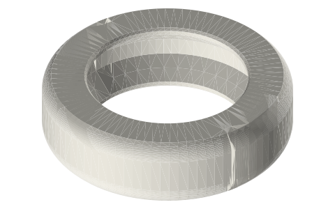 Snap tri-clamp, bolt-free (printable, ½ to 10 in), isometric render of a generated part