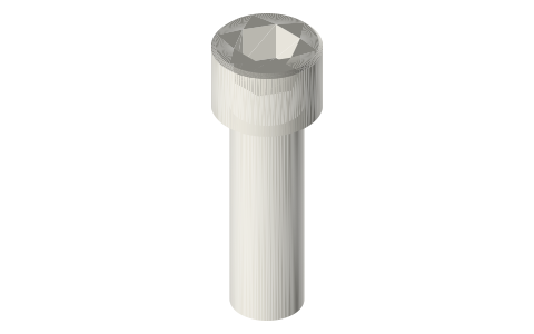 Socket head cap screws, inch: #10-24, #10-32, 5/16-18, 3/8-16, 1/2-13 (ASME B18.3), isometric render of a generated part