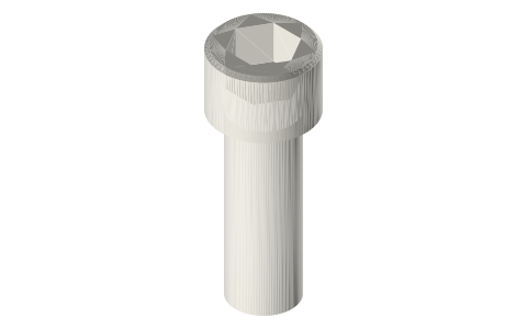 Socket head cap screws, M10 to M24 (ISO 4762 / DIN 912), isometric render of a generated part