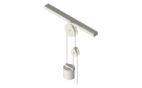 Single Spanish burton (3 : 1), isometric render of a generated part