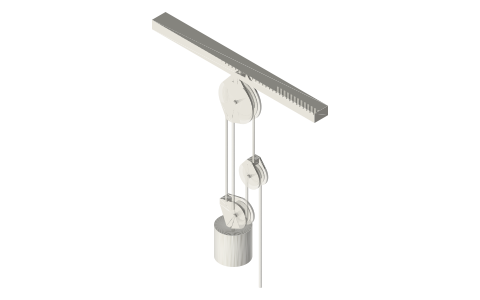 Spanish burton with a lower block (4 : 1), isometric render of a generated part