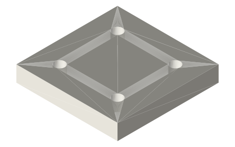 SpeedyBee 35A BLHeli_S Mini V2 4-in-1 ESC (20×20), isometric render of a generated part