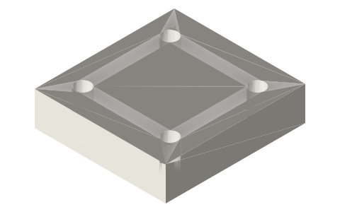 SpeedyBee F405 Mini (F405 V3 20×20) flight controller, isometric render of a generated part