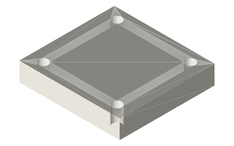 SpeedyBee F405 V4 flight controller (30×30), isometric render of a generated part