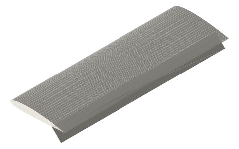 Split flap, isometric render of a generated part