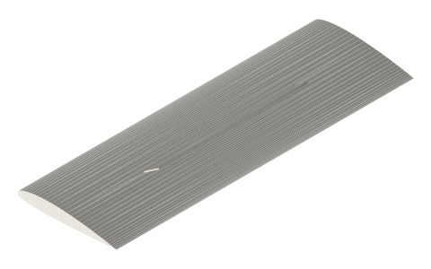 Spoiler, isometric render of a generated part