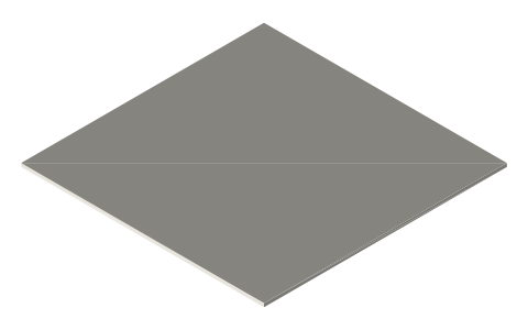 70 × 70 mm square board-game card, isometric render of a generated part