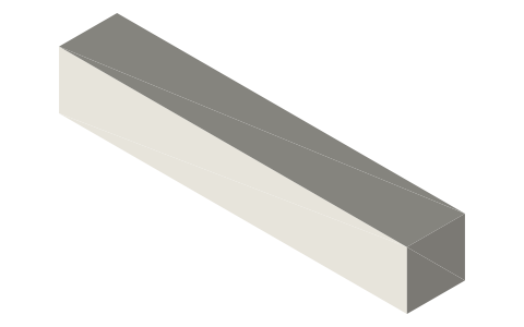 Square keys, inch (ANSI B17.1): 3/32 to 1/2 in, isometric render of a generated part