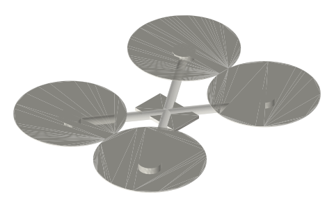 Squashed (wide) X frame, isometric render of a generated part