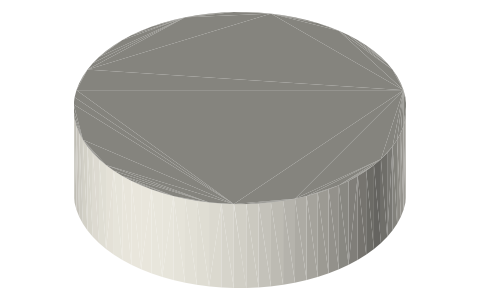SR621 button cell (6.8 × 2.1 mm), isometric render of a generated part