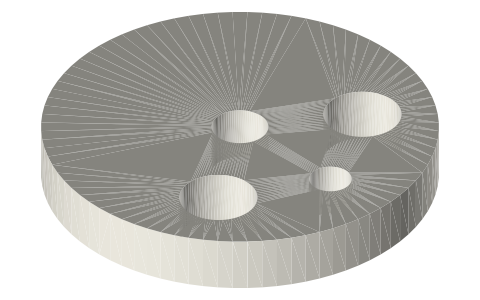 Built-up crank webs for Ø8 shafts and Ø6 crank pins (two-throw cranks at 90°), isometric render of a generated part