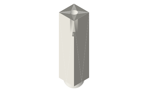 Swash plate follower 8 × 8 × 30 with Ø8 ball end, isometric render of a generated part