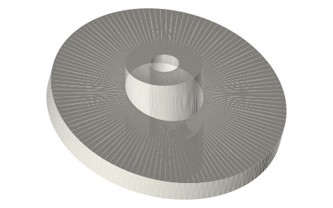 Swash (wobble) plates Ø40 at 10, 15 and 20°, isometric render of a generated part